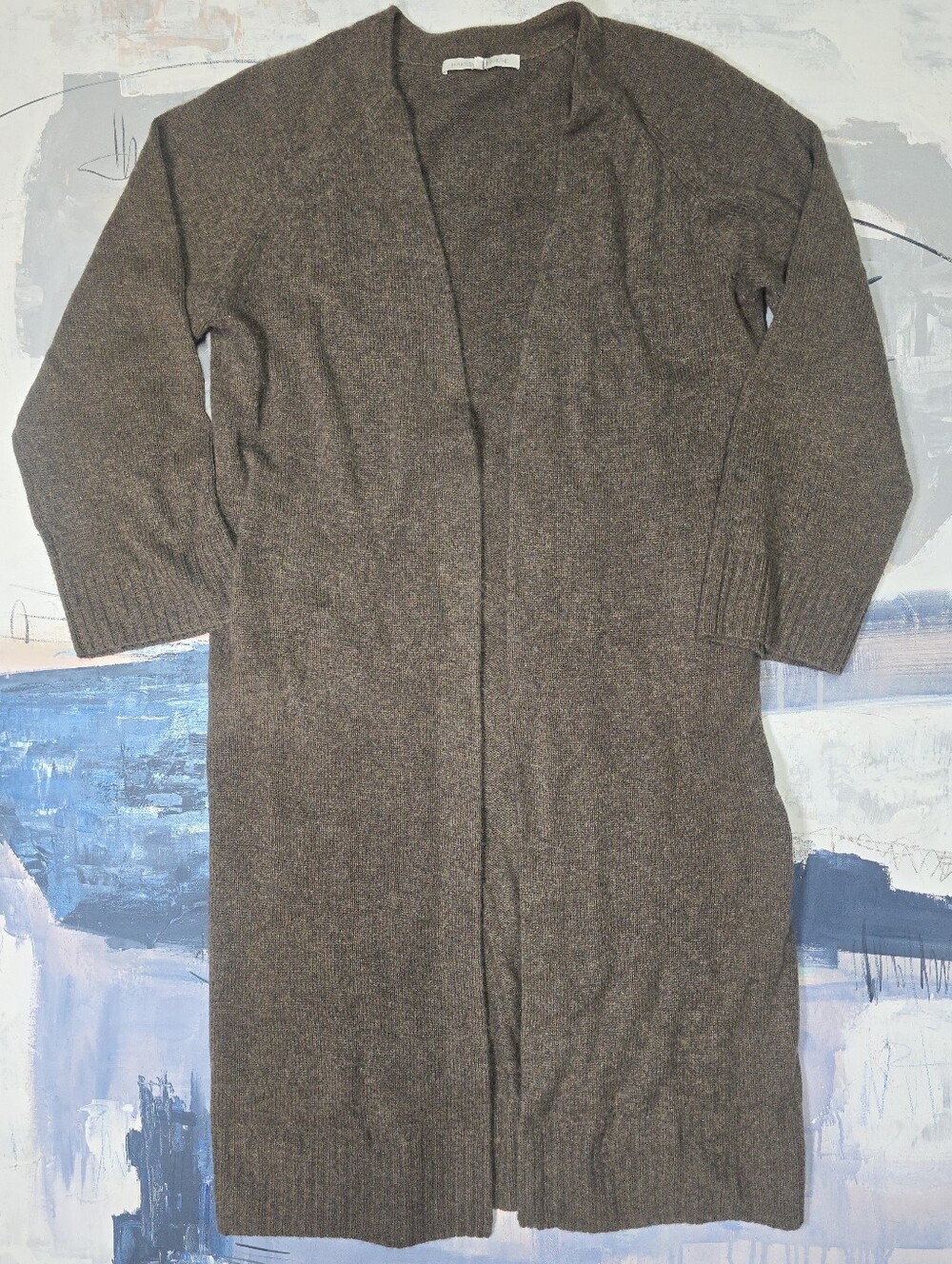 Naked Cashmere Makena Brown Open Front Shawl Cardigan Sweater S 100%